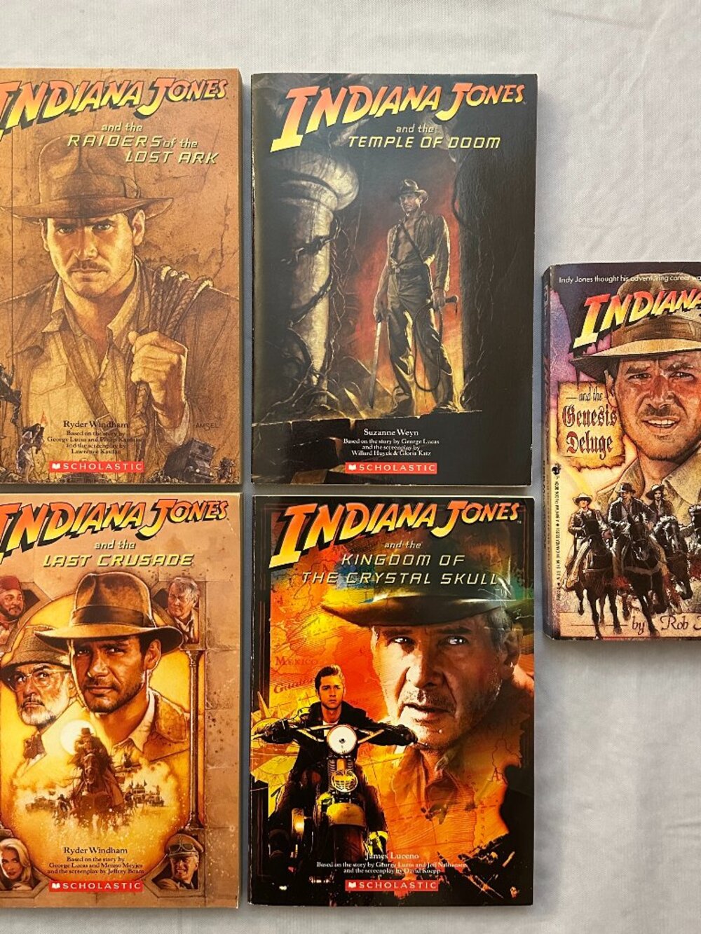 5 Indiana Jones Books / 4 Scholastic Movie Novelization / Paperback
